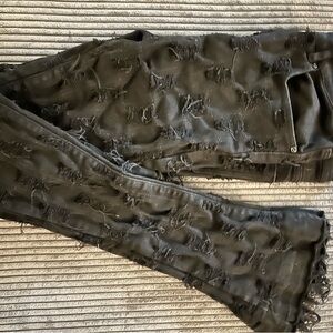 Distressed Black Jeans